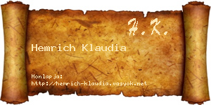 Hemrich Klaudia névjegykártya